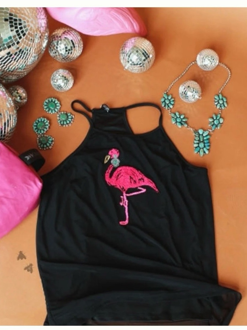 Boujee Flamingo Tank size medium